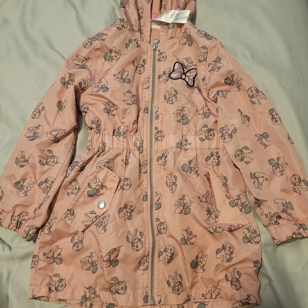 Disney Light Pink Kids Raincoat with Butterfly Pattern